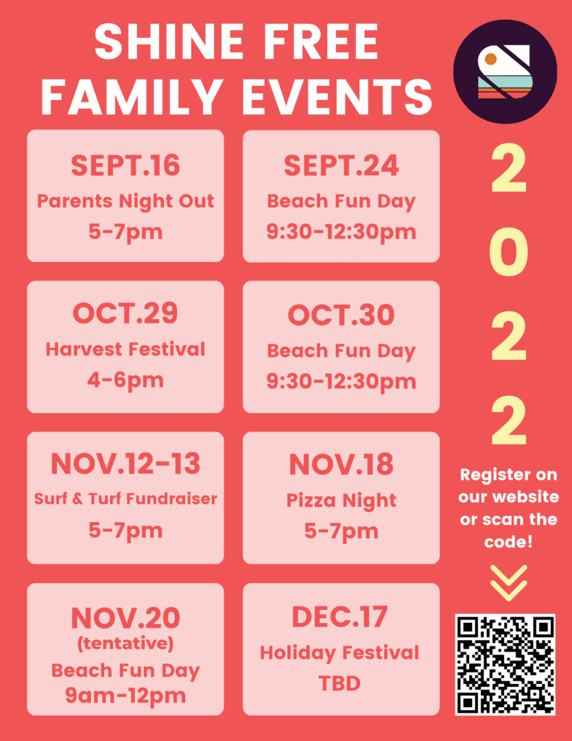 Family events schedule from September to December with various outdoor activities.