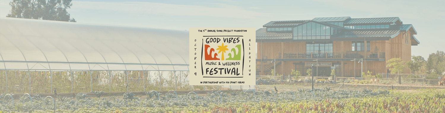A banner for the Good Vibes Music & Wellness Festival with a sunny, tropical design.